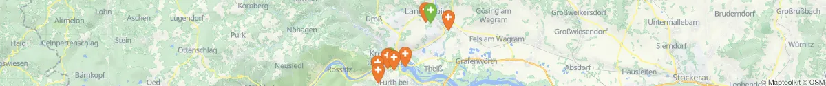 Kartenansicht für Apotheken-Notdienste in der Nähe von Stratzing (Krems (Land), Niederösterreich)